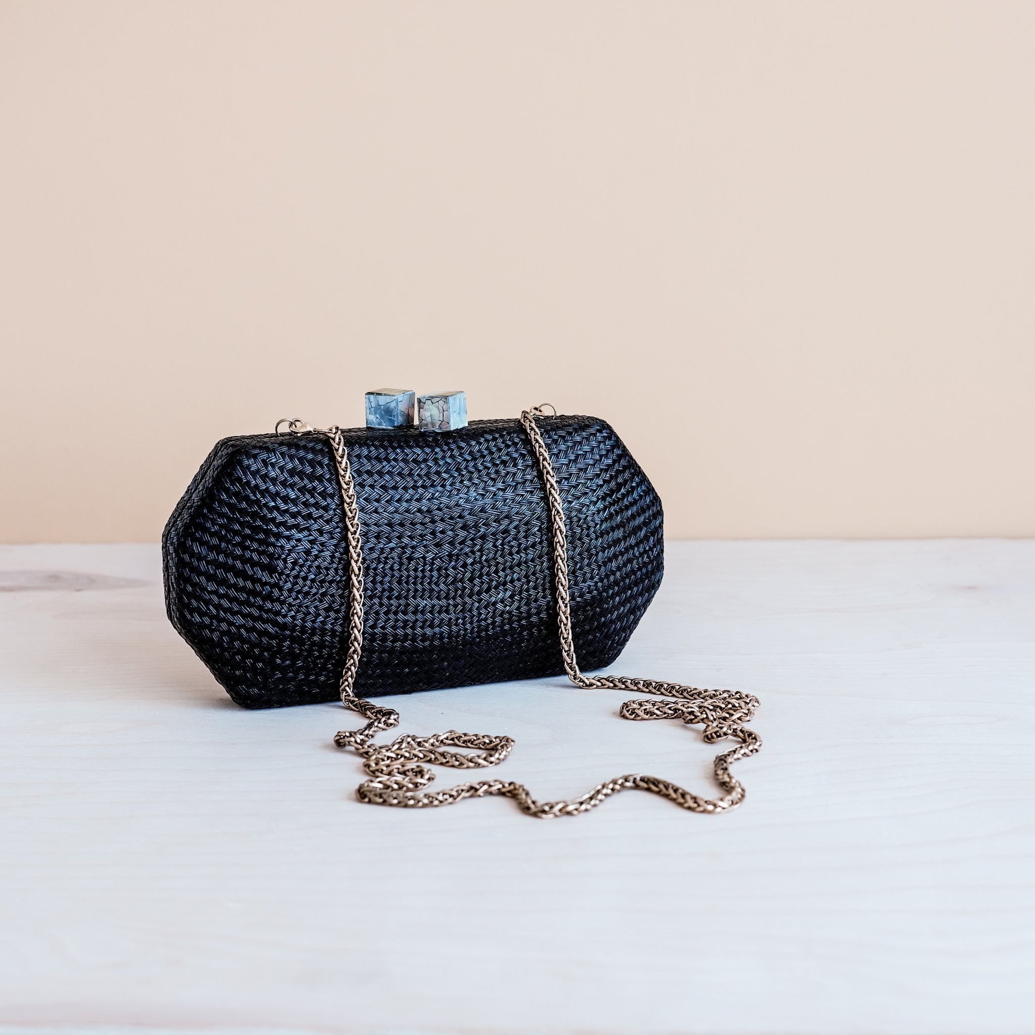 Clutches - Black Woven Clutch - Handwoven Clutch | LIKHÂ - LIKHÂ