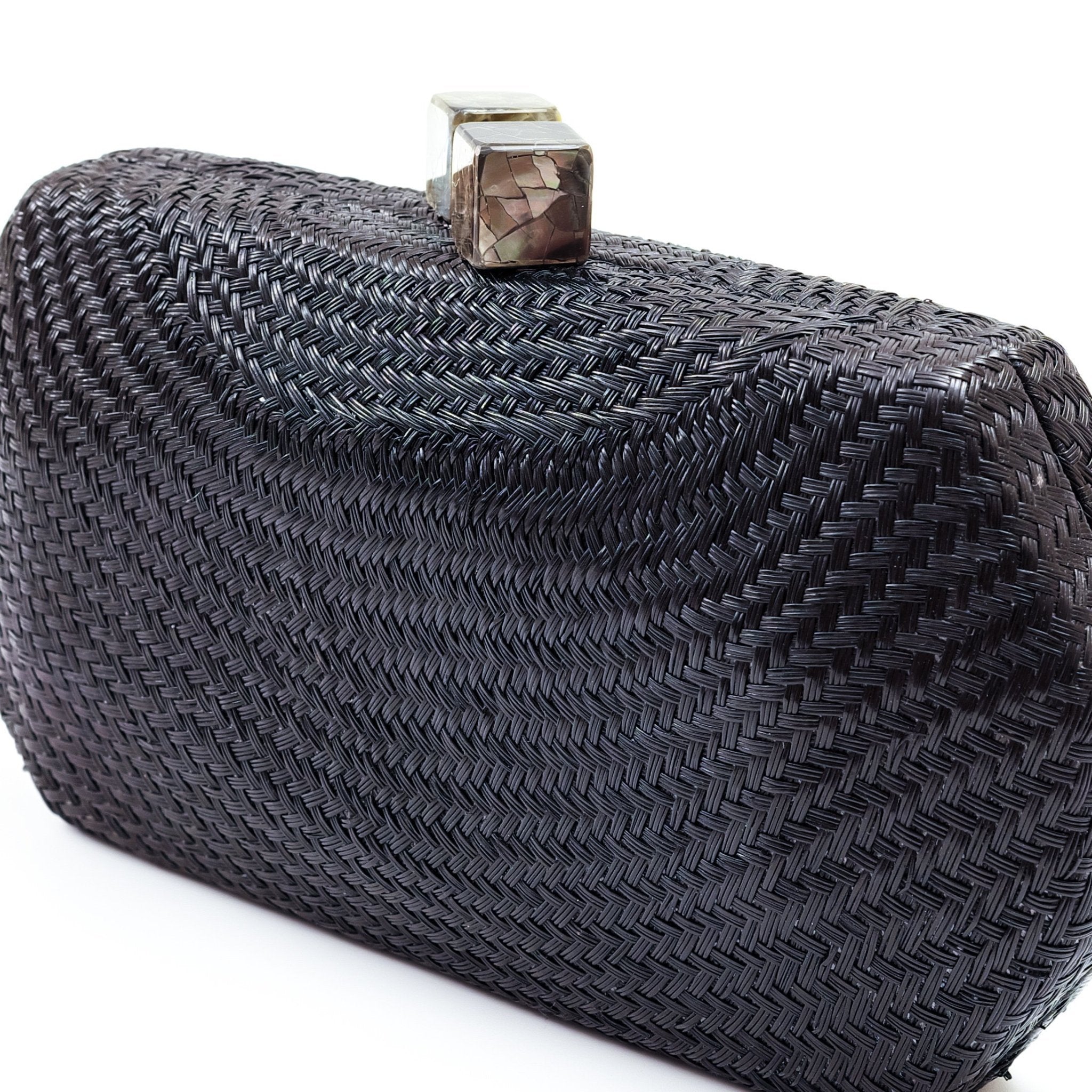 Clutches - Black Woven Clutch - Handwoven Clutch | LIKHÂ - LIKHÂ