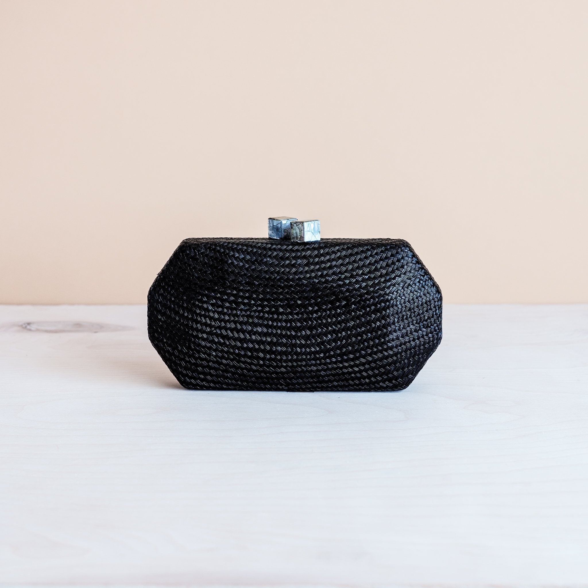 Clutches - Black Woven Clutch - Handwoven Clutch | LIKHÂ - LIKHÂ