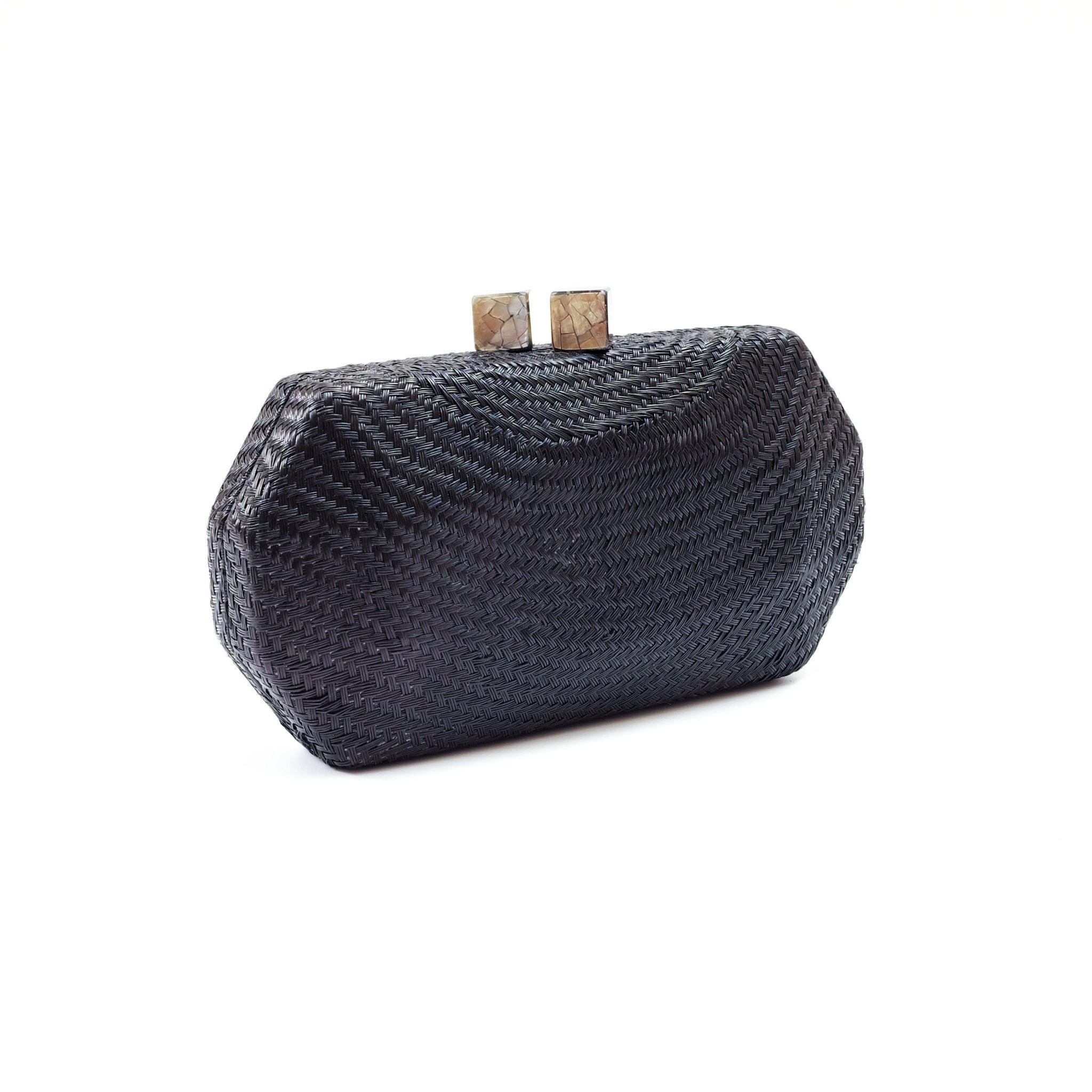 Clutches - Black Woven Clutch - Handwoven Clutch | LIKHÂ - LIKHÂ