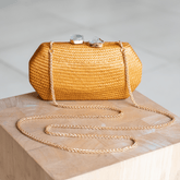 Clutches - Camel Clutch Bag - Woven Clutch Purse | LIKHA - LIKHÂ