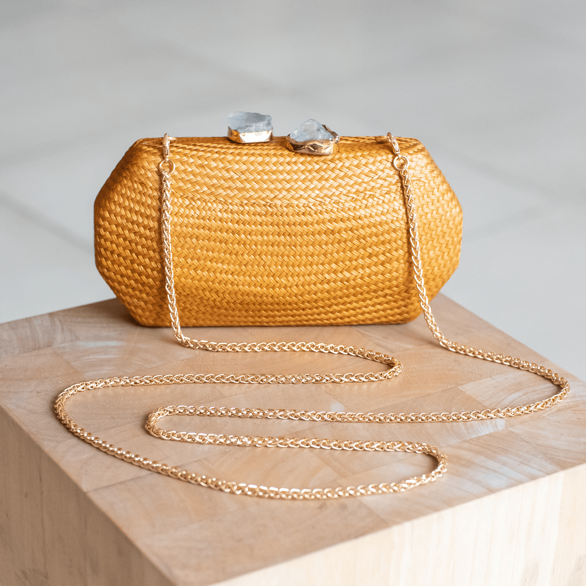 Clutches - Camel Clutch Bag - Woven Clutch Purse | LIKHA - LIKHÂ