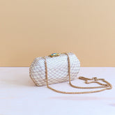 Clutches - Dusty Rose Houndstooth Clutch - Straw Clutch | LIKHÂ - LIKHÂ