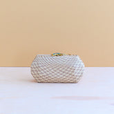 Clutches - Dusty Rose Houndstooth Clutch - Straw Clutch | LIKHÂ - LIKHÂ