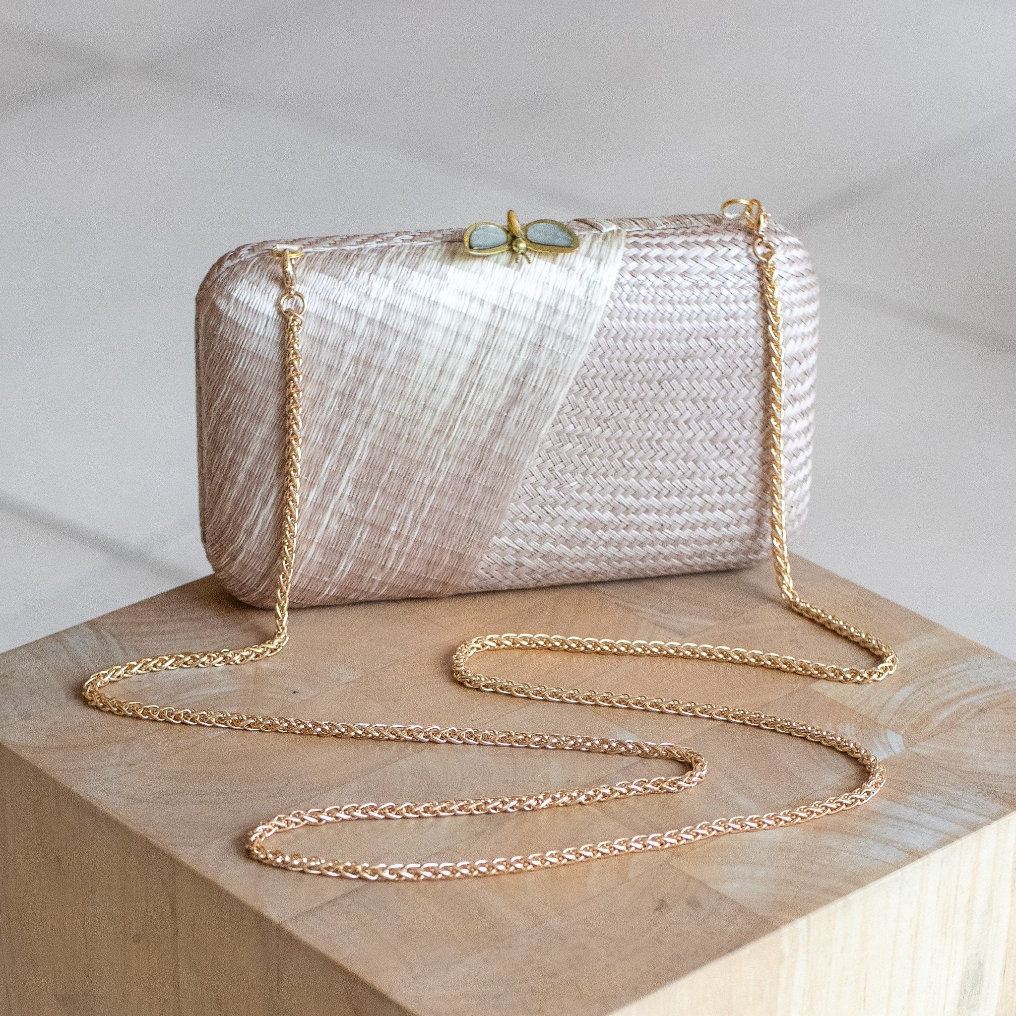 Clutches - Dusty Rose Kimono Clutch Purse - Handwoven Straw Bag | LIKHA - LIKHÂ
