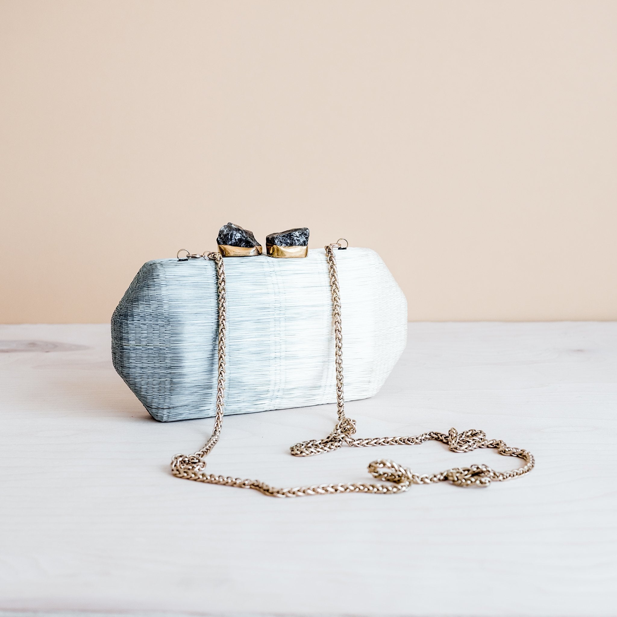 Clutches - Light Grey Clutch - Hexagon Clutch | LIKHÂ - LIKHÂ