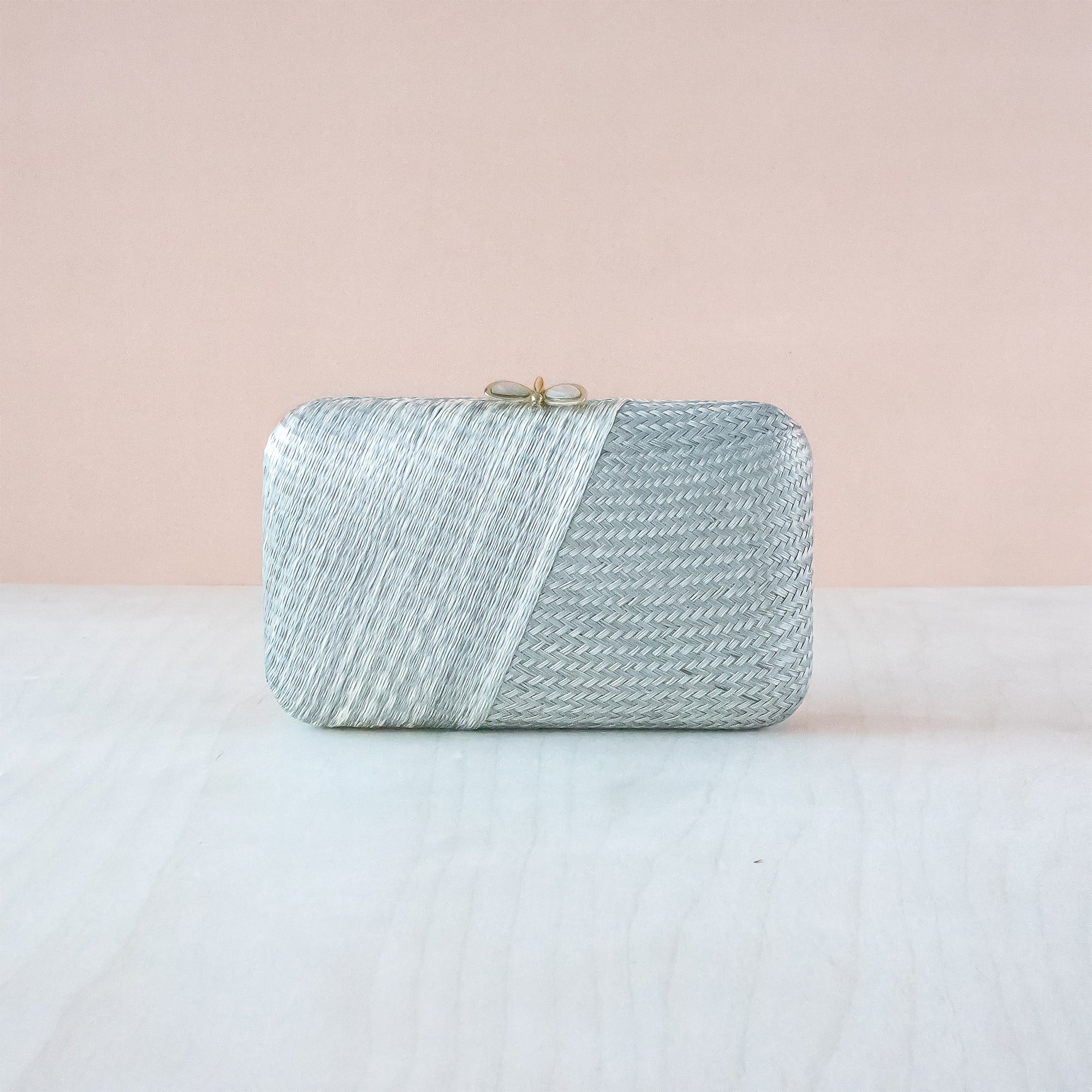 Clutches - Misty Grey Kimono Woven Purse - Handcrafted Clutches | LIKHA - LIKHÂ