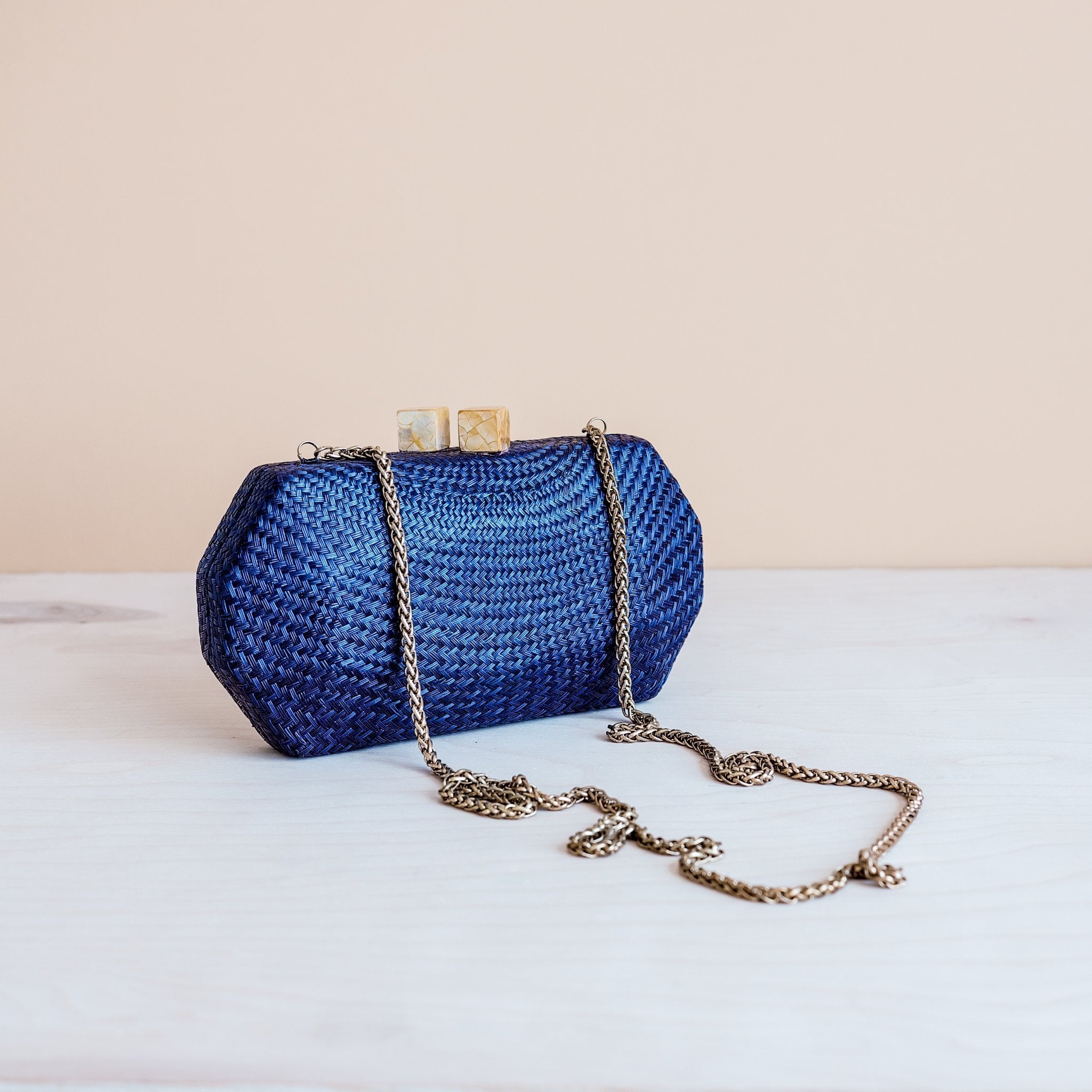 Clutches - Navy Blue Clutch - Handcrafted Clutches | LIKHÂ - LIKHÂ