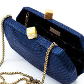 Clutches - Navy Blue Clutch - Handcrafted Clutches | LIKHÂ - LIKHÂ