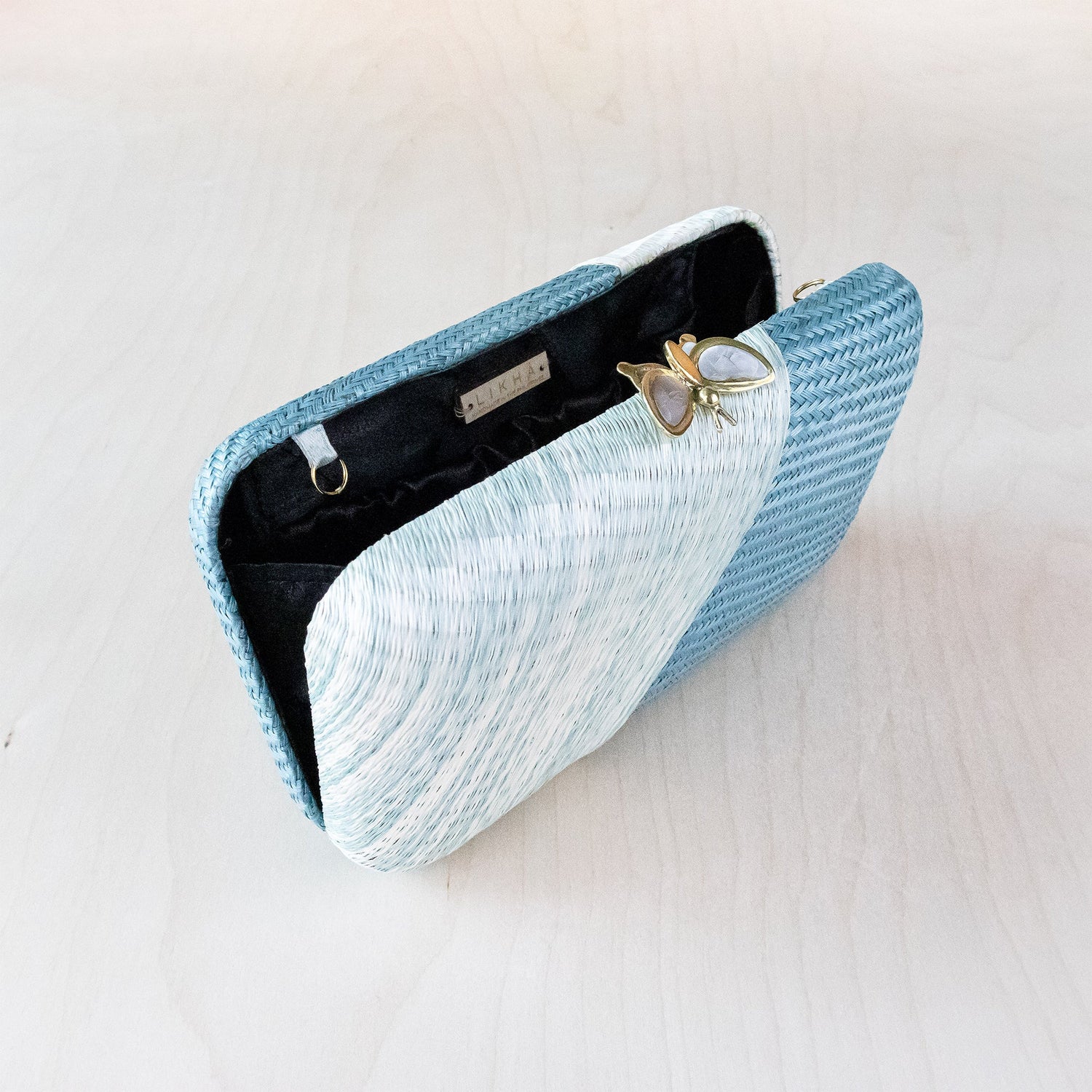 Clutches - Powder Blue Kimono Woven Clutch - Handcrafted Clutches | LIKHA - LIKHÂ
