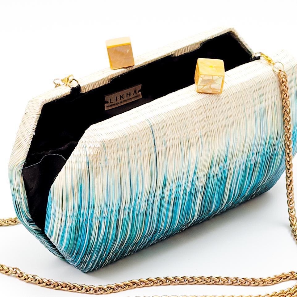 Clutches - Teal Clutch Bag - Handmade Clutch | LIKHÂ - LIKHÂ