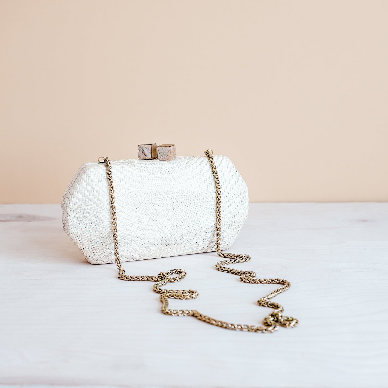 Clutches - White Woven Clutch - Handwoven Clutch | LIKHÂ - LIKHÂ