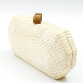 Clutches - White Woven Clutch - Handwoven Clutch | LIKHÂ - LIKHÂ