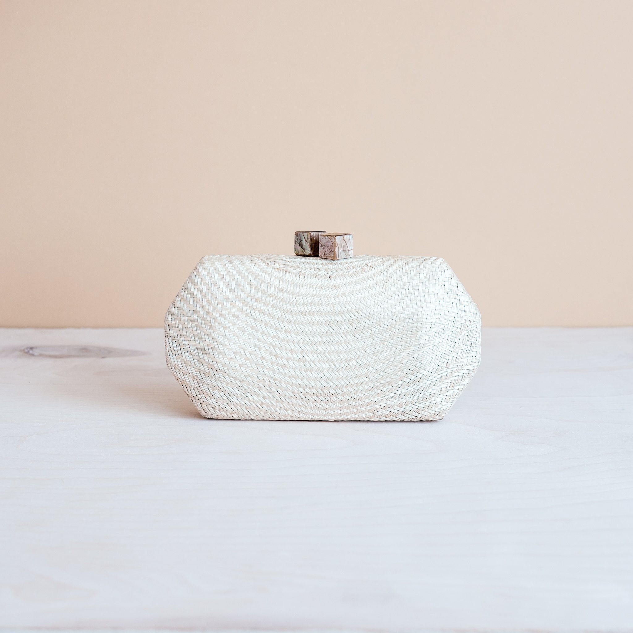 Clutches - White Woven Clutch - Handwoven Clutch | LIKHÂ - LIKHÂ