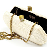 Clutches - White Woven Clutch - Handwoven Clutch | LIKHÂ - LIKHÂ