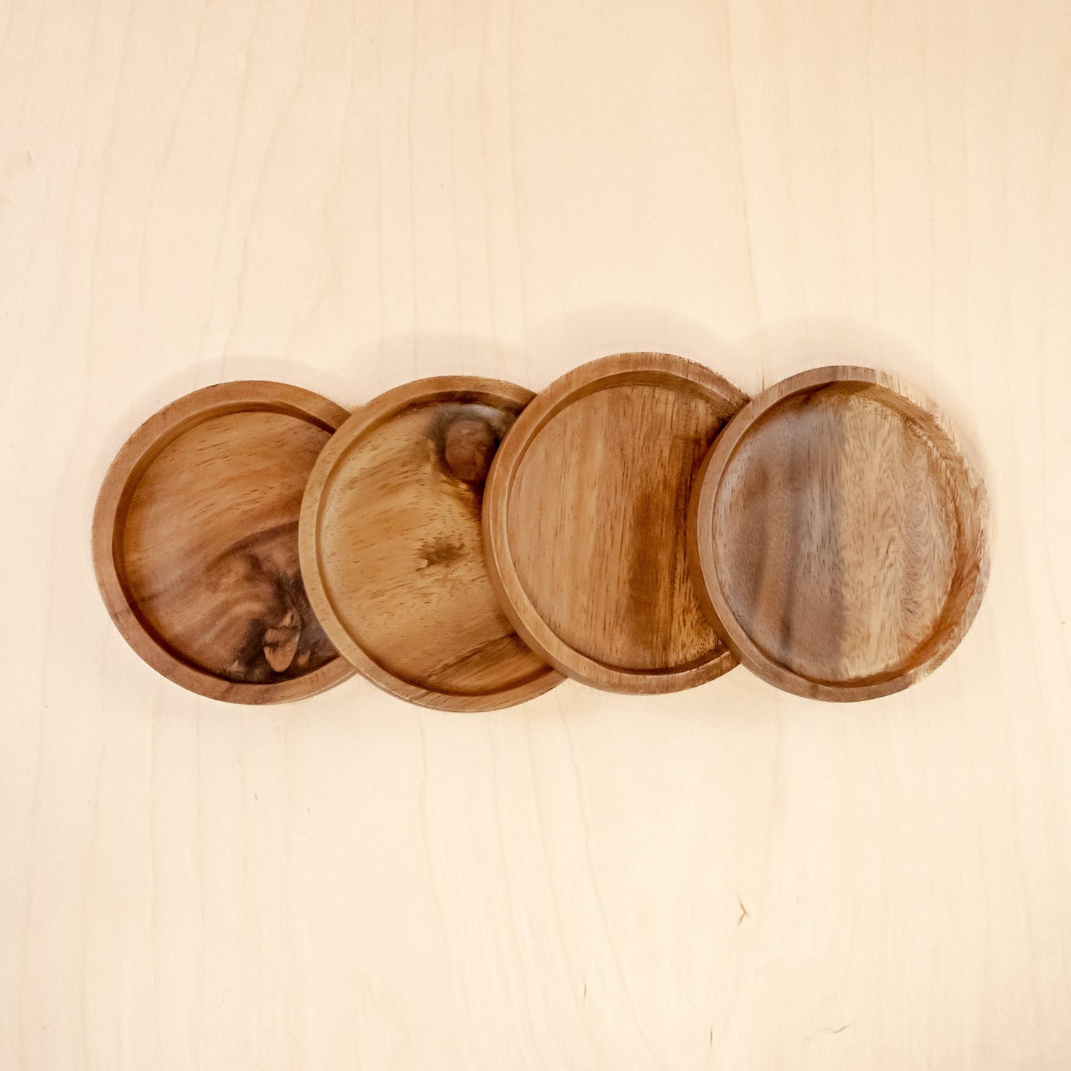 Coasters - Acacia Wood Coasters, set of 4 | LIKHÂ - LIKHÂ