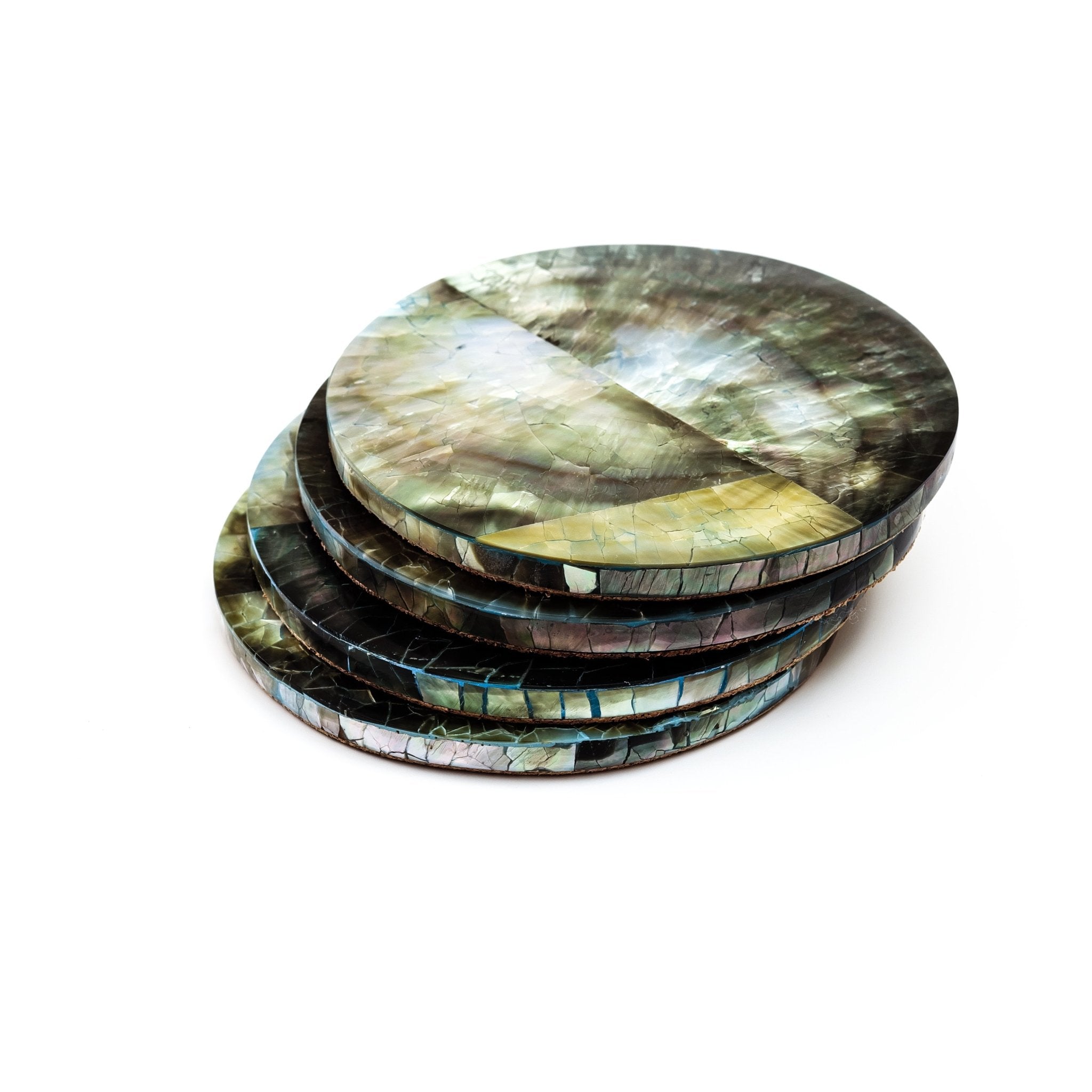 Coasters - Black Mother of Pearl Coasters | LIKHÂ - LIKHÂ