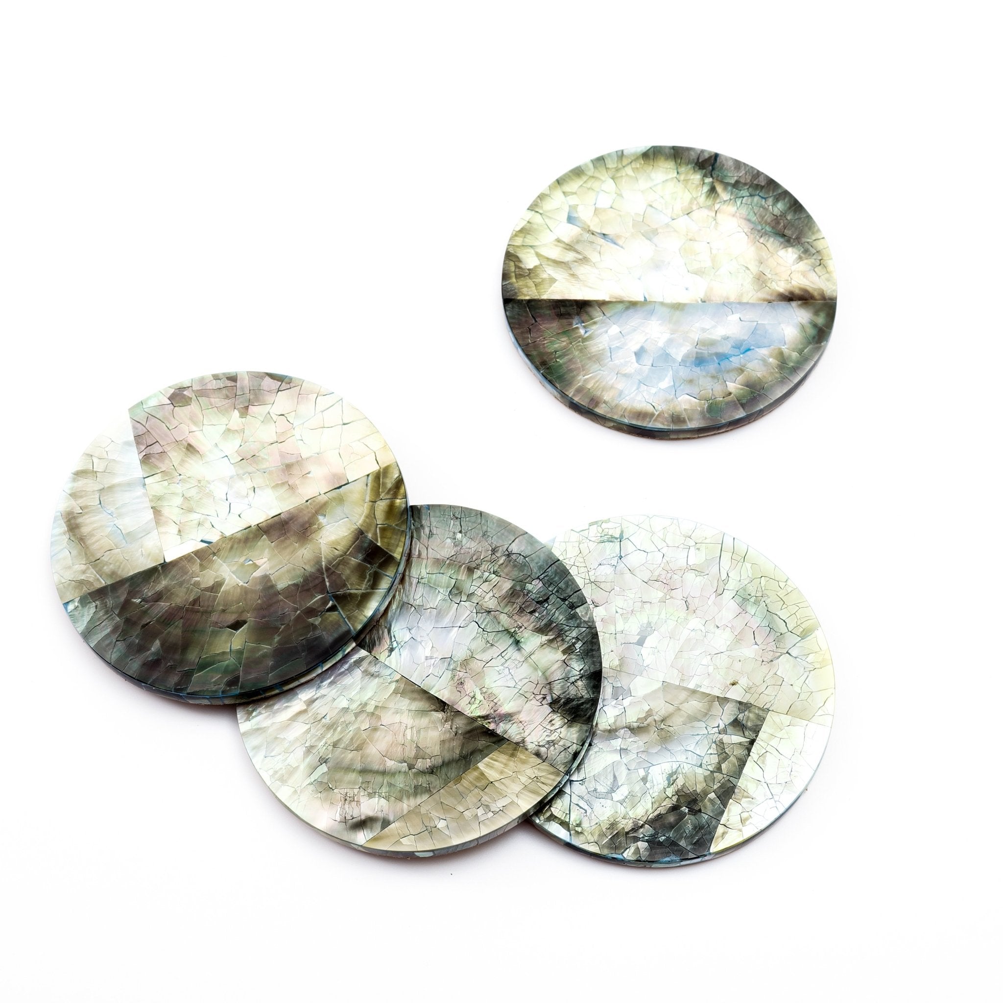 Coasters - Black Mother of Pearl Coasters | LIKHÂ - LIKHÂ