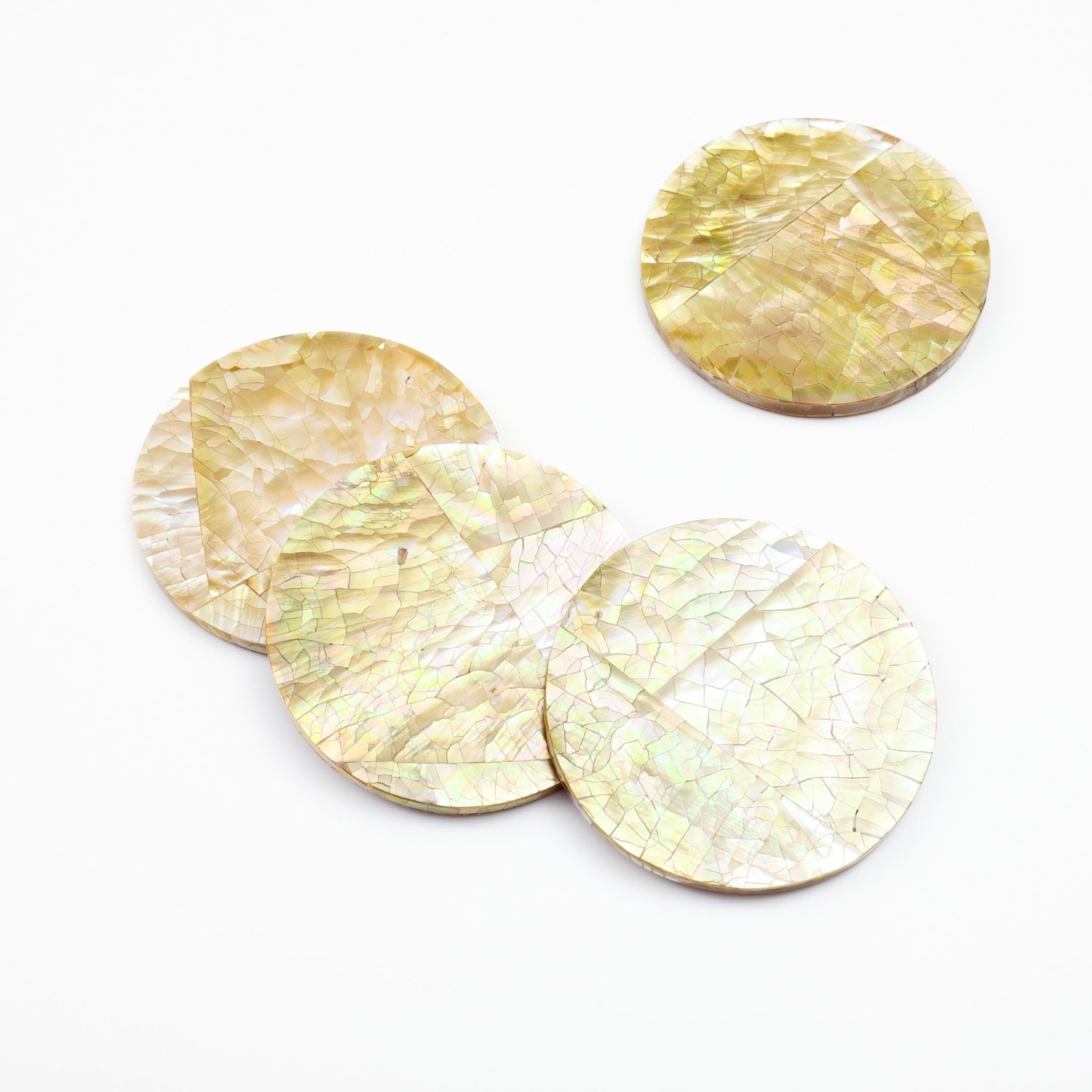 Coasters - Cracked Pearl - Mother of Pearl Coasters | LIKHÂ - LIKHÂ