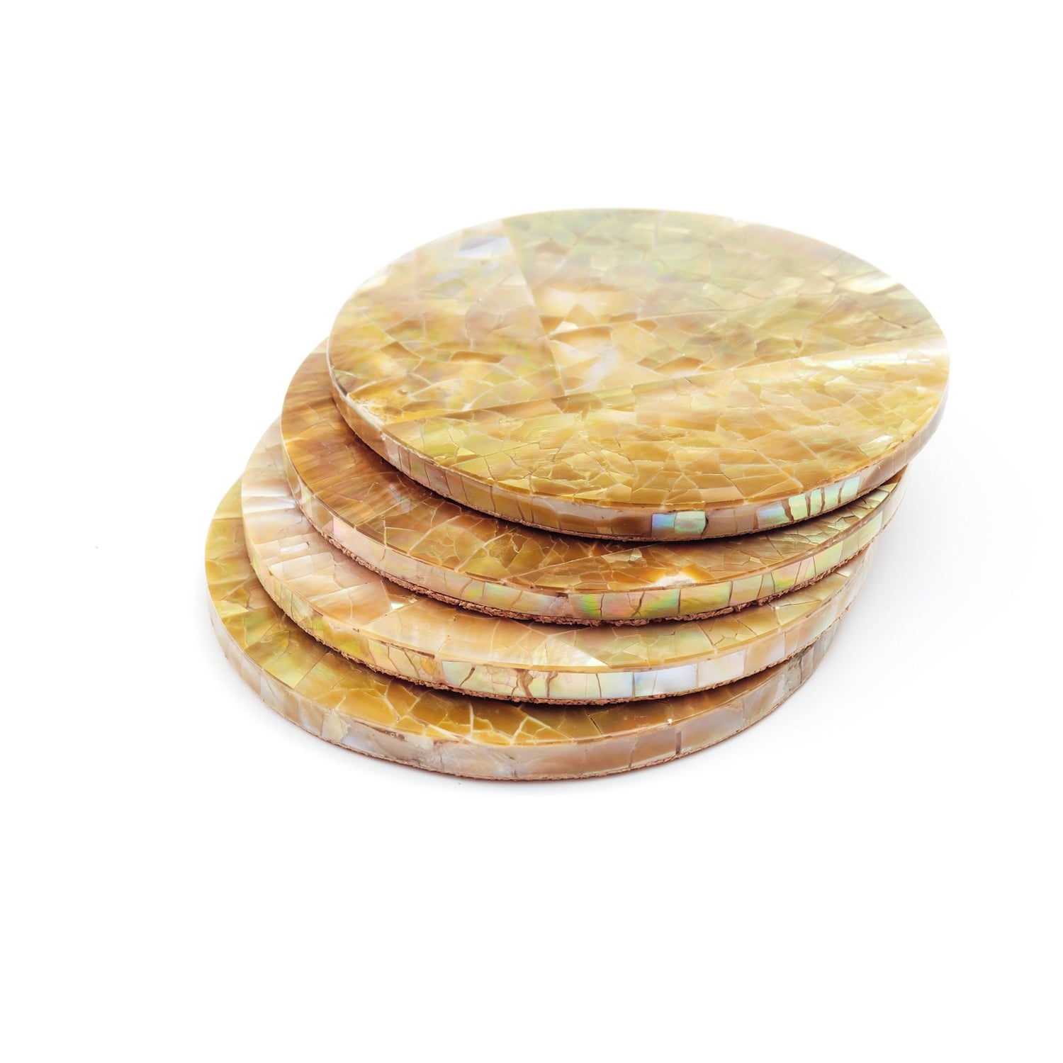 Coasters - Cracked Pearl - Mother of Pearl Coasters | LIKHÂ - LIKHÂ