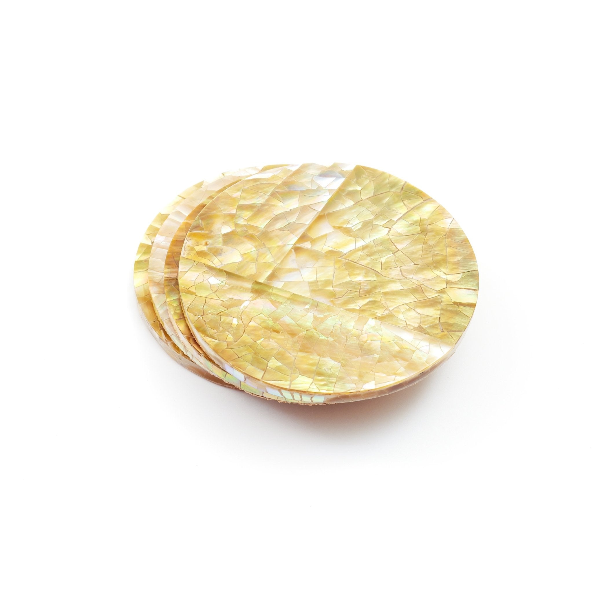 Coasters - Cracked Pearl - Mother of Pearl Coasters | LIKHÂ - LIKHÂ