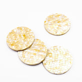 Coasters - Golden Yellow Mother of Pearl - Mosaic Coasters | LIKHÂ - LIKHÂ