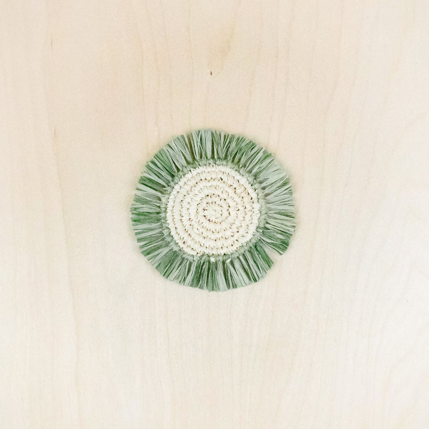 Coasters - Sage Raffia Round Crochet Coasters with Fringe, set of 4 | LIKHA - LIKHÂ