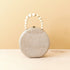 - Dusty Rose Round Classic Handbag with Wood Bead Handle - Handwoven Bag | LIKHA - LIKHÂ