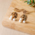 Earrings, Jewelry - Brown Tiger Asymmetrical Earrings - Mother of Pearl - LIKHÂ
