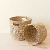 - Grey + Natural Round Bottom Baskets, set of 2 - Woven Baskets | LIKHA - LIKHÂ