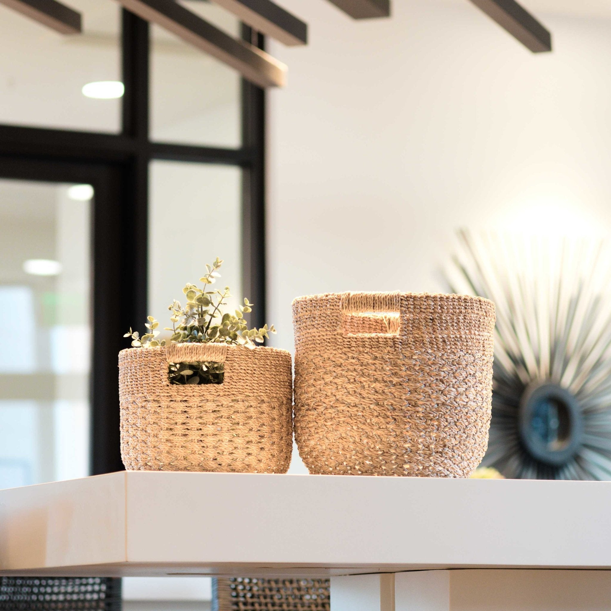- Grey + Natural Round Bottom Baskets, set of 2 - Woven Baskets | LIKHA - LIKHÂ