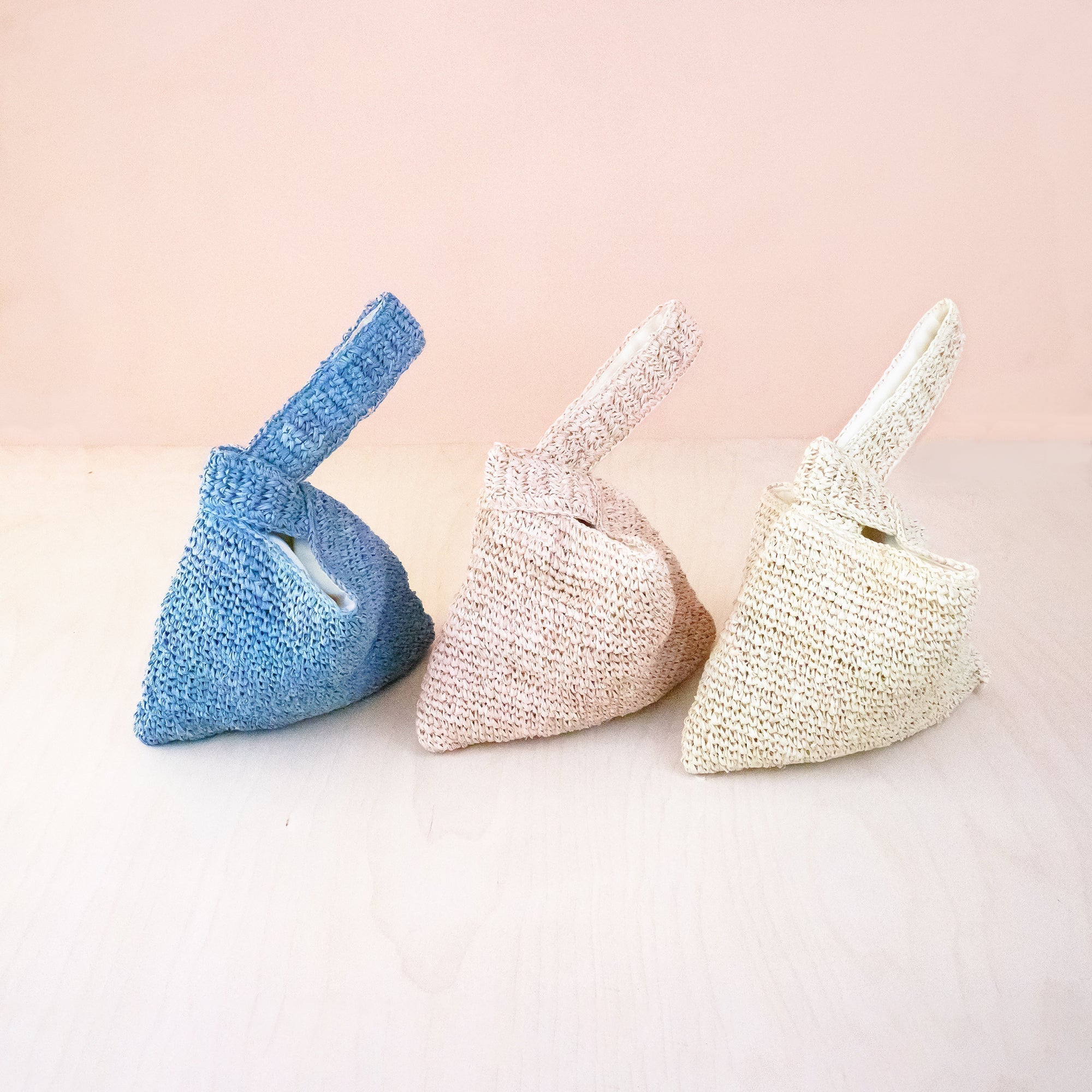 Handbags - Dusty Rose Crochet Knot Bag - Straw Purse | LIKHA - LIKHÂ