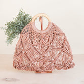 Handbags - Macramé Handbag, Dusty Rose | LIKHÂ - LIKHÂ