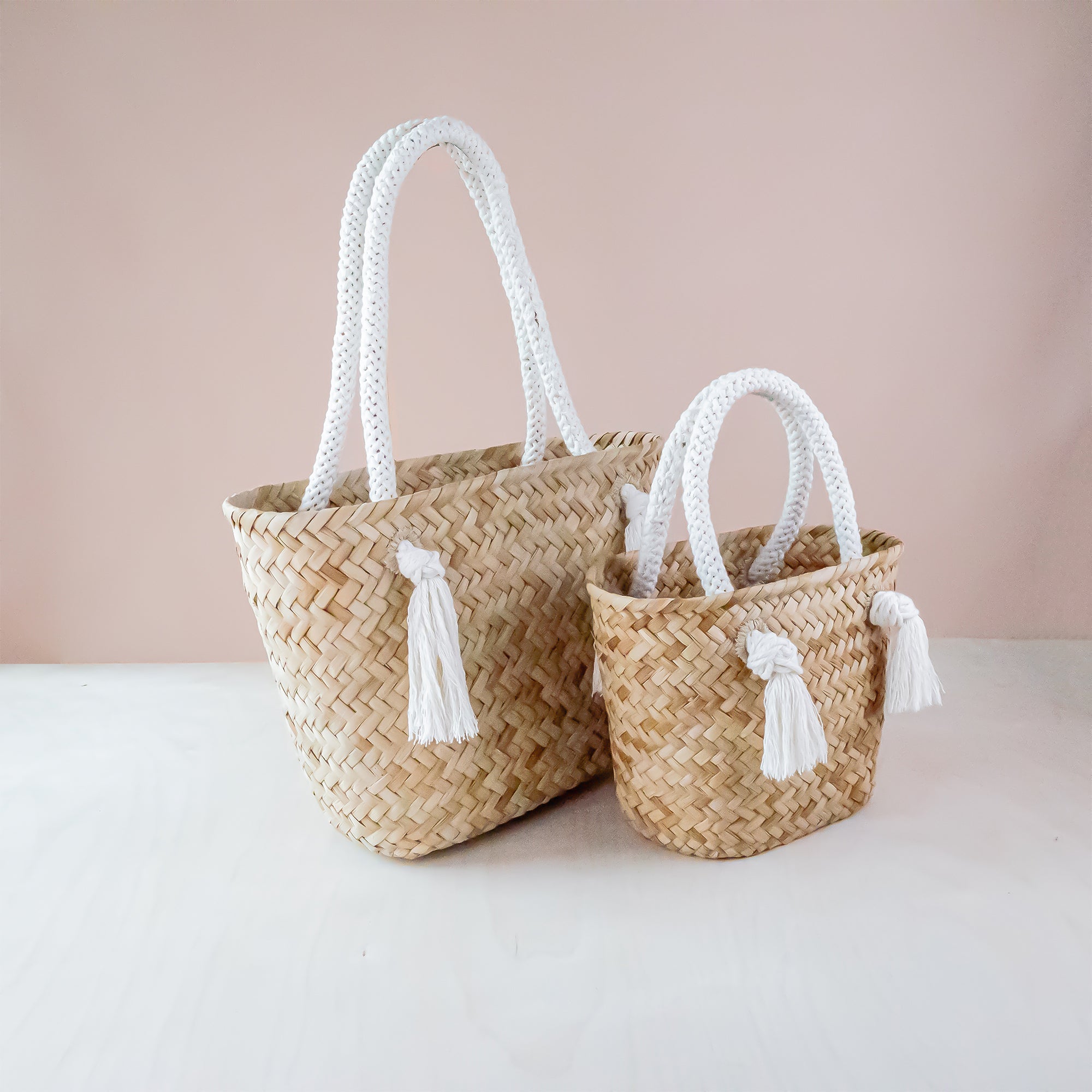 Handbags - Oat Classic Market Tote with Braided Handles - Modern Woven Totes | LIKHA - LIKHÂ