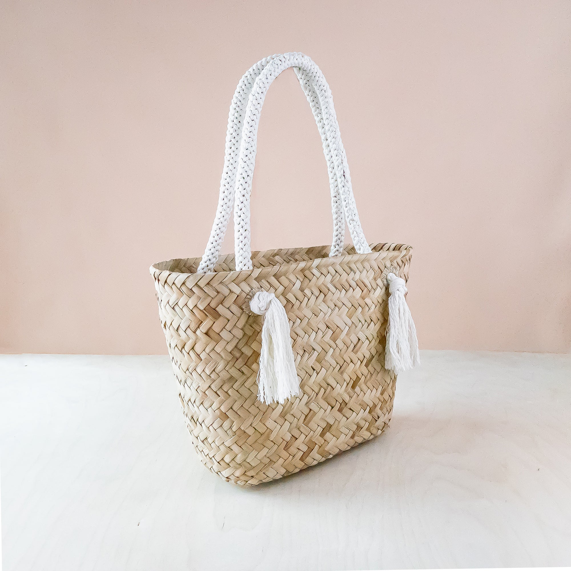 Handbags - Oat Classic Market Tote with Braided Handles - Modern Woven Totes | LIKHA - LIKHÂ