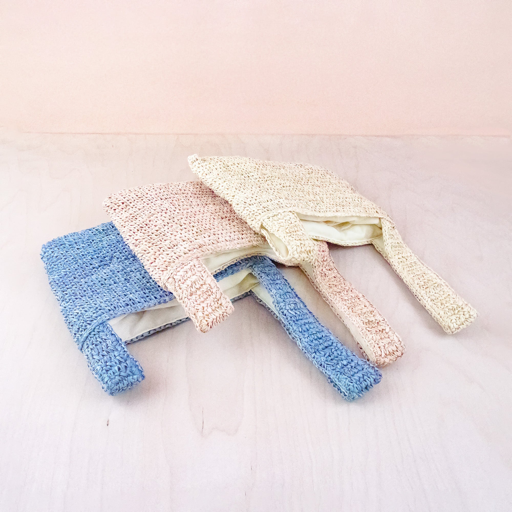 Handbags - Powder Blue Japanese Knot Bag - Raffia Purse | LIKHA - LIKHÂ