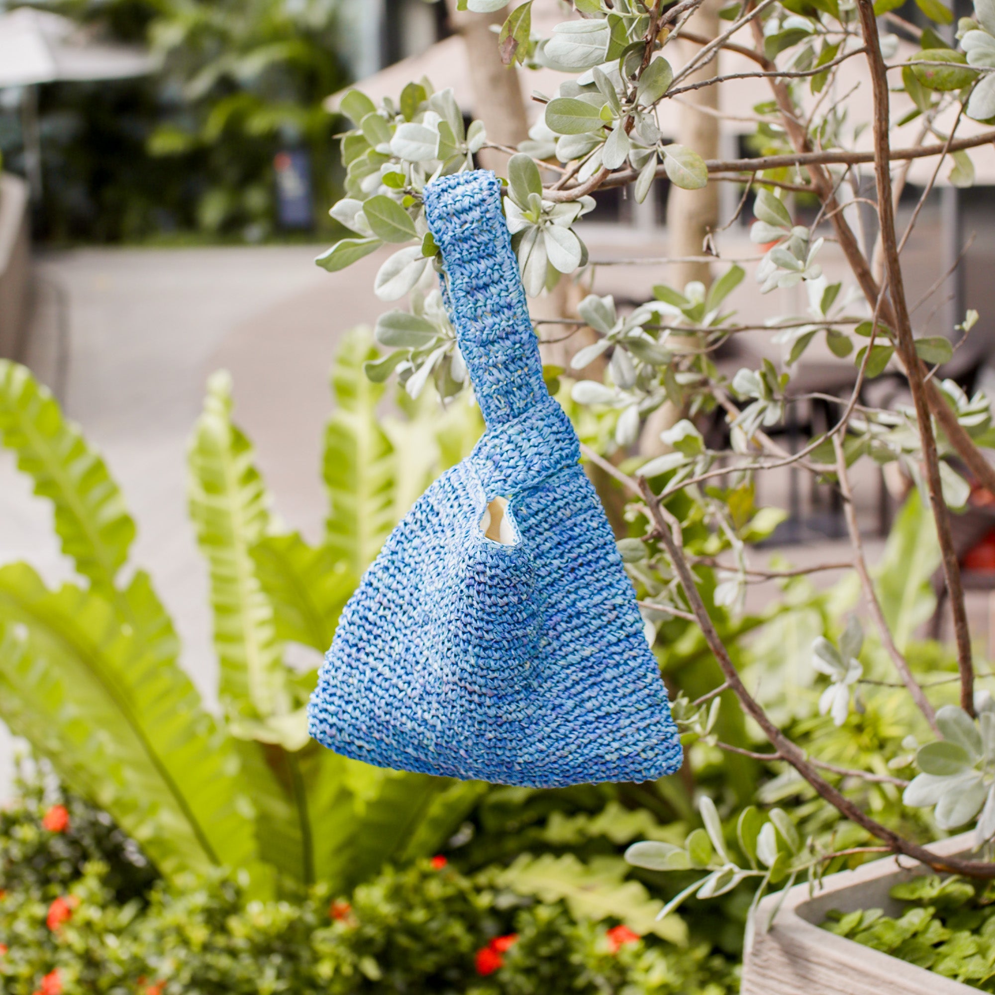 Handbags - Powder Blue Japanese Knot Bag - Raffia Purse | LIKHA - LIKHÂ