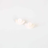 Jewelry - 3-in-1 Pearl White Circle and Halfmoon Geometric Studs - Mother of Pearl Earrings | LIKHÂ - LIKHÂ