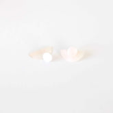 Jewelry - 3-in-1 Pearl White Circle and Halfmoon Geometric Studs - Mother of Pearl Earrings | LIKHÂ - LIKHÂ