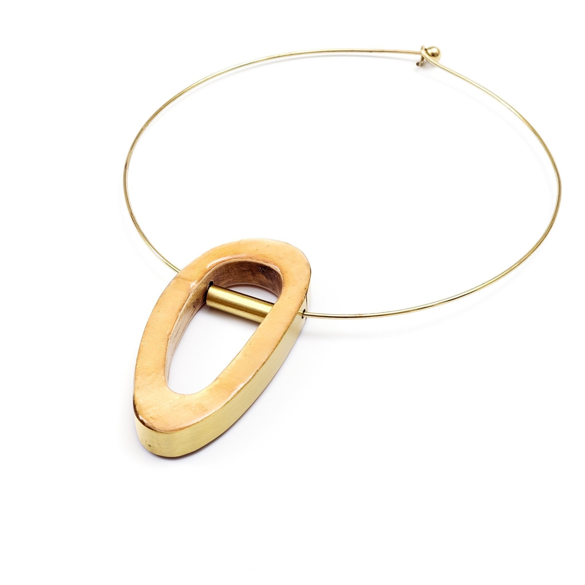 Jewelry - Capiz Shell Necklace - Orbita Brass Choker | LIKHÂ - LIKHÂ