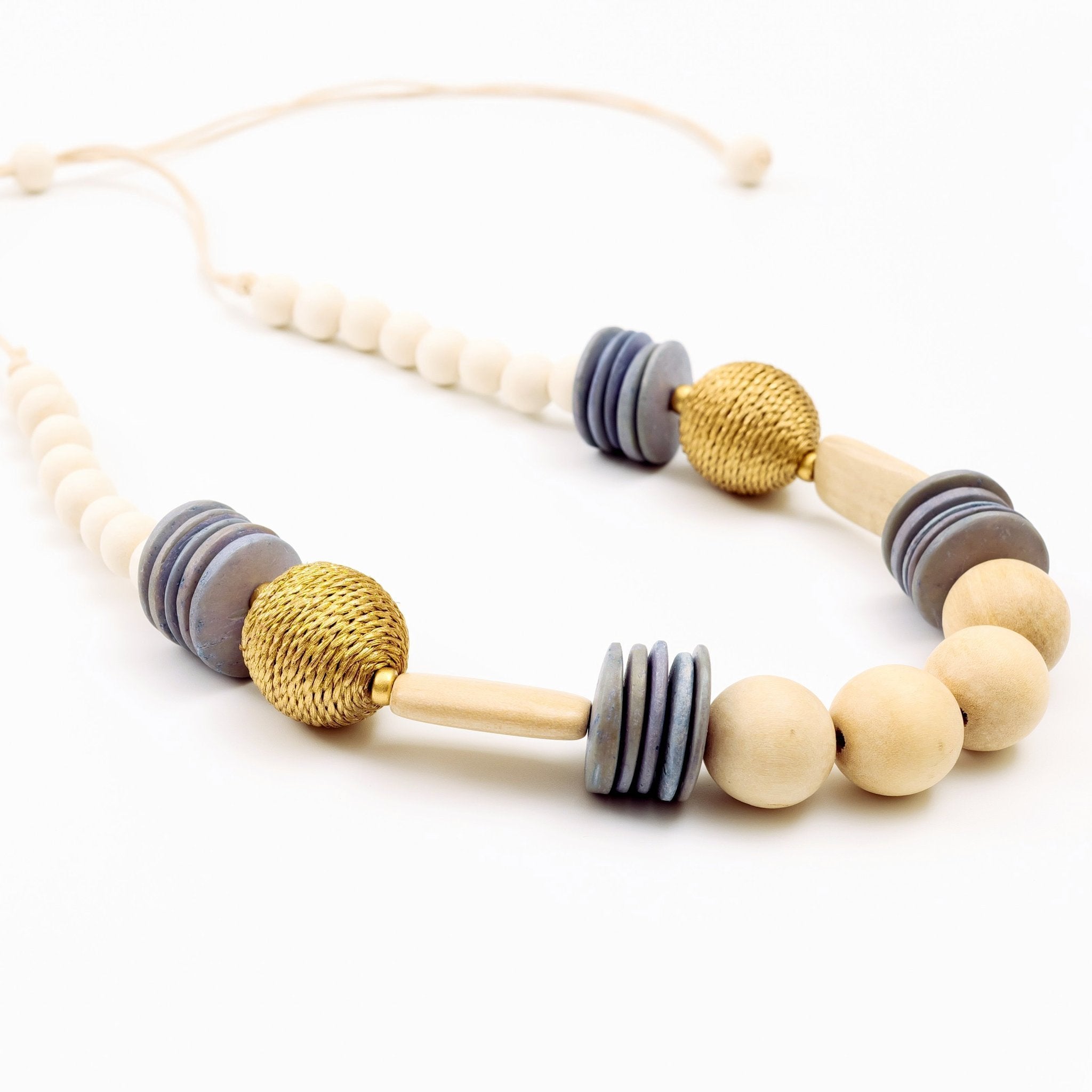 Jewelry - Cream Bead Necklace - Artisan Necklace | LIKHÂ - LIKHÂ