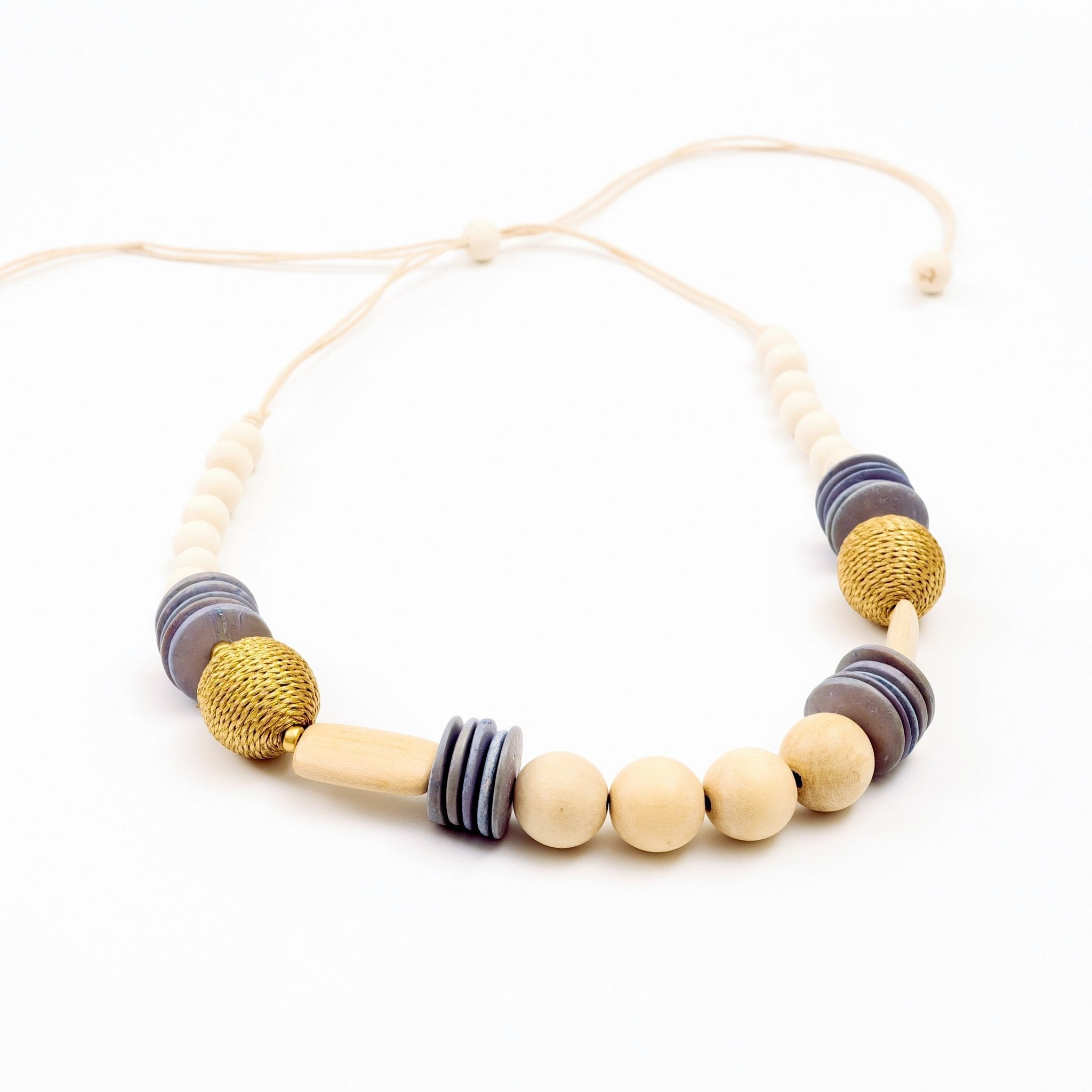 Jewelry - Cream Bead Necklace - Artisan Necklace | LIKHÂ - LIKHÂ