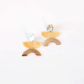 Jewelry - Dark Tricolor Long Mother of Pearl Earrings - Geometric Earrings | LIKHÂ - LIKHÂ