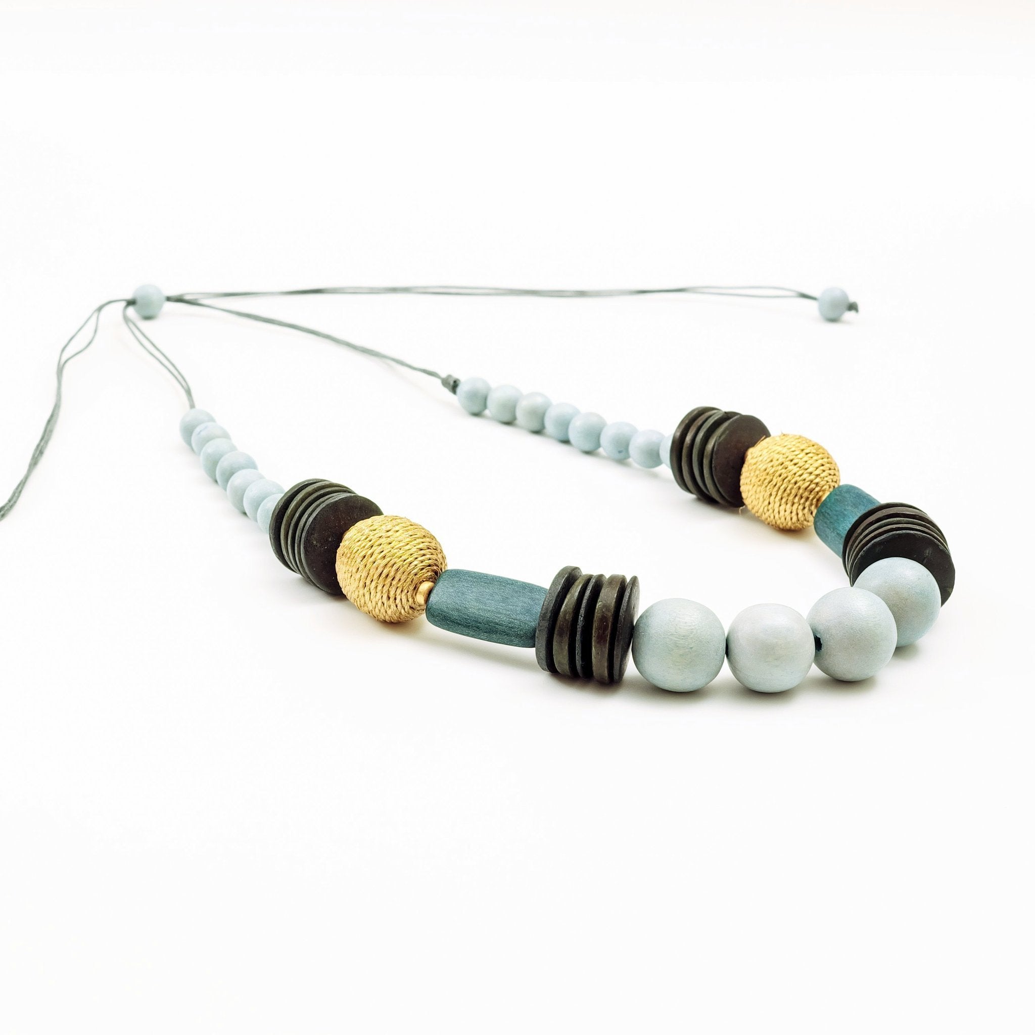 Jewelry - Grey Bead Necklace - Artisan Necklace | LIKHÂ - LIKHÂ