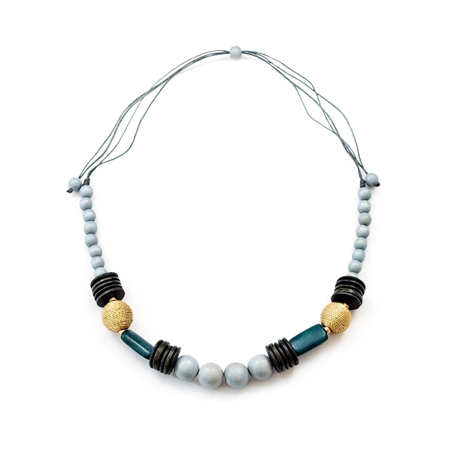 Jewelry - Grey Bead Necklace - Artisan Necklace | LIKHÂ - LIKHÂ