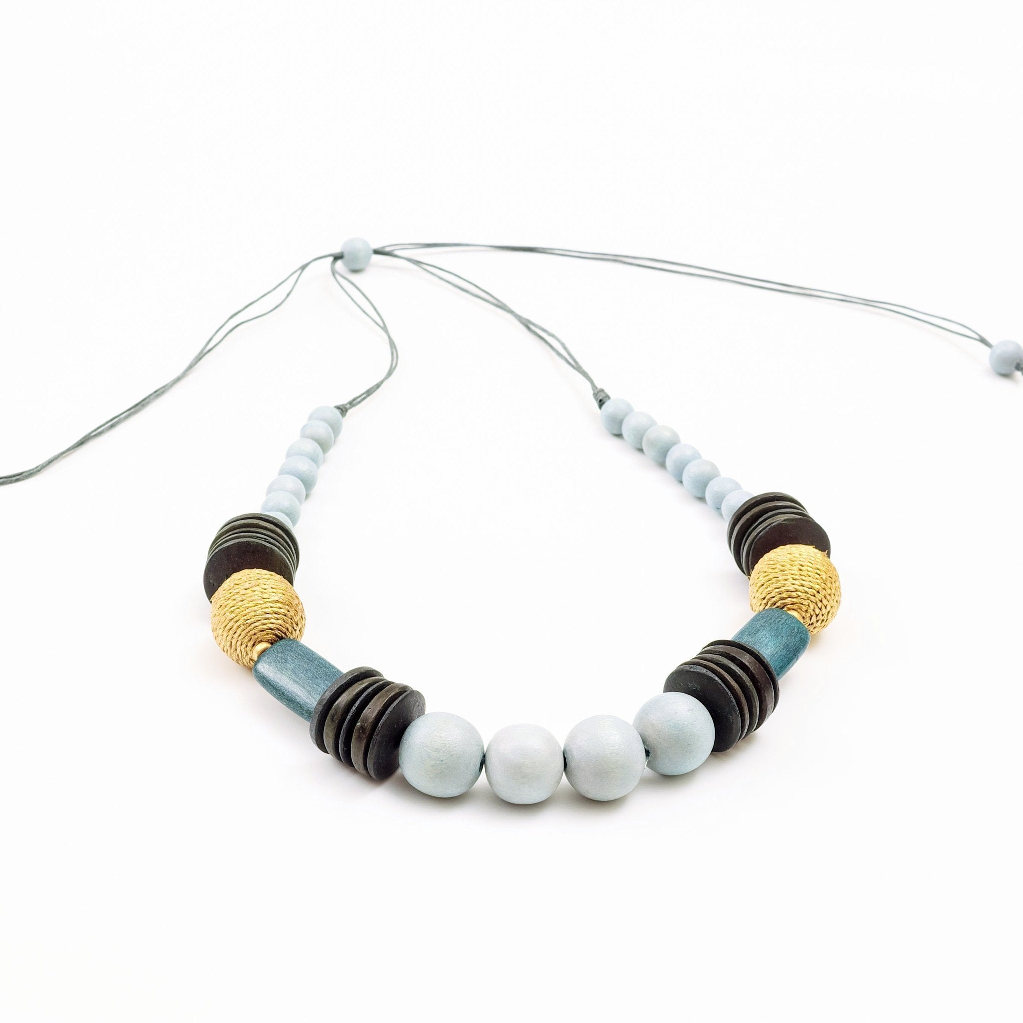 Jewelry - Grey Bead Necklace - Artisan Necklace | LIKHÂ - LIKHÂ