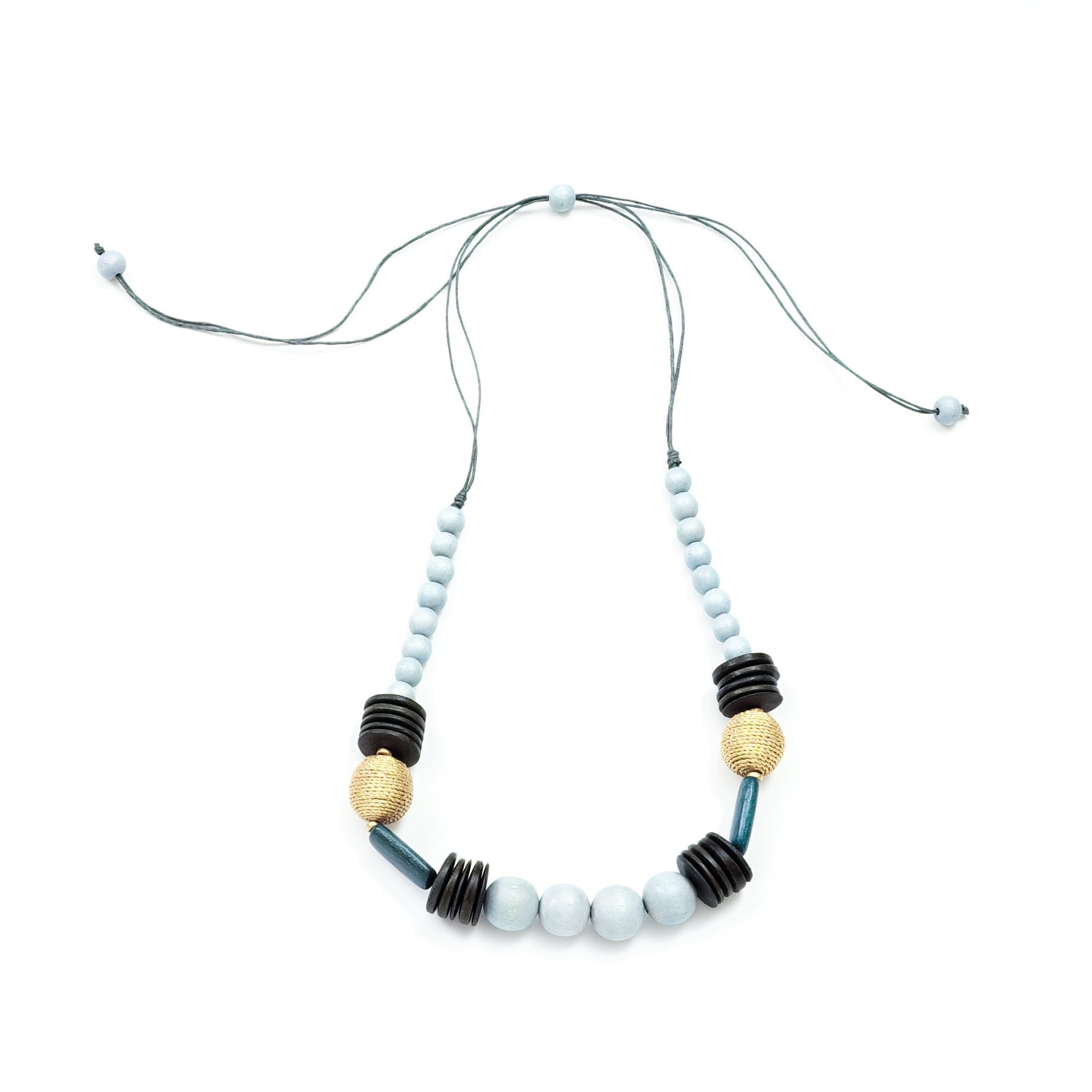 Jewelry - Grey Bead Necklace - Artisan Necklace | LIKHÂ - LIKHÂ