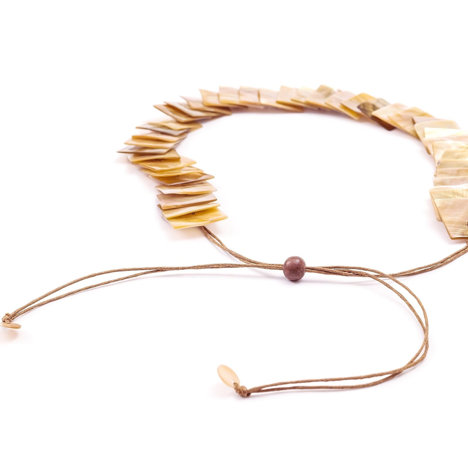 Jewelry - Mother of Pearl Long Necklace - Nude Brown | LIKHÂ - LIKHÂ