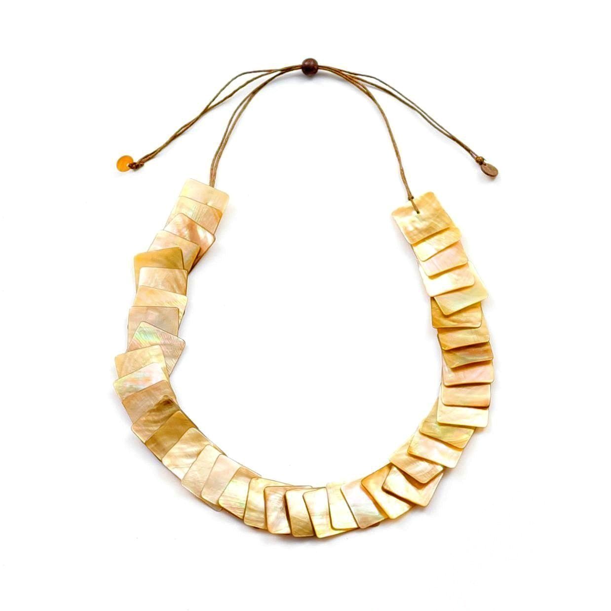 Jewelry - Mother of Pearl Long Necklace - Nude Brown | LIKHÂ - LIKHÂ