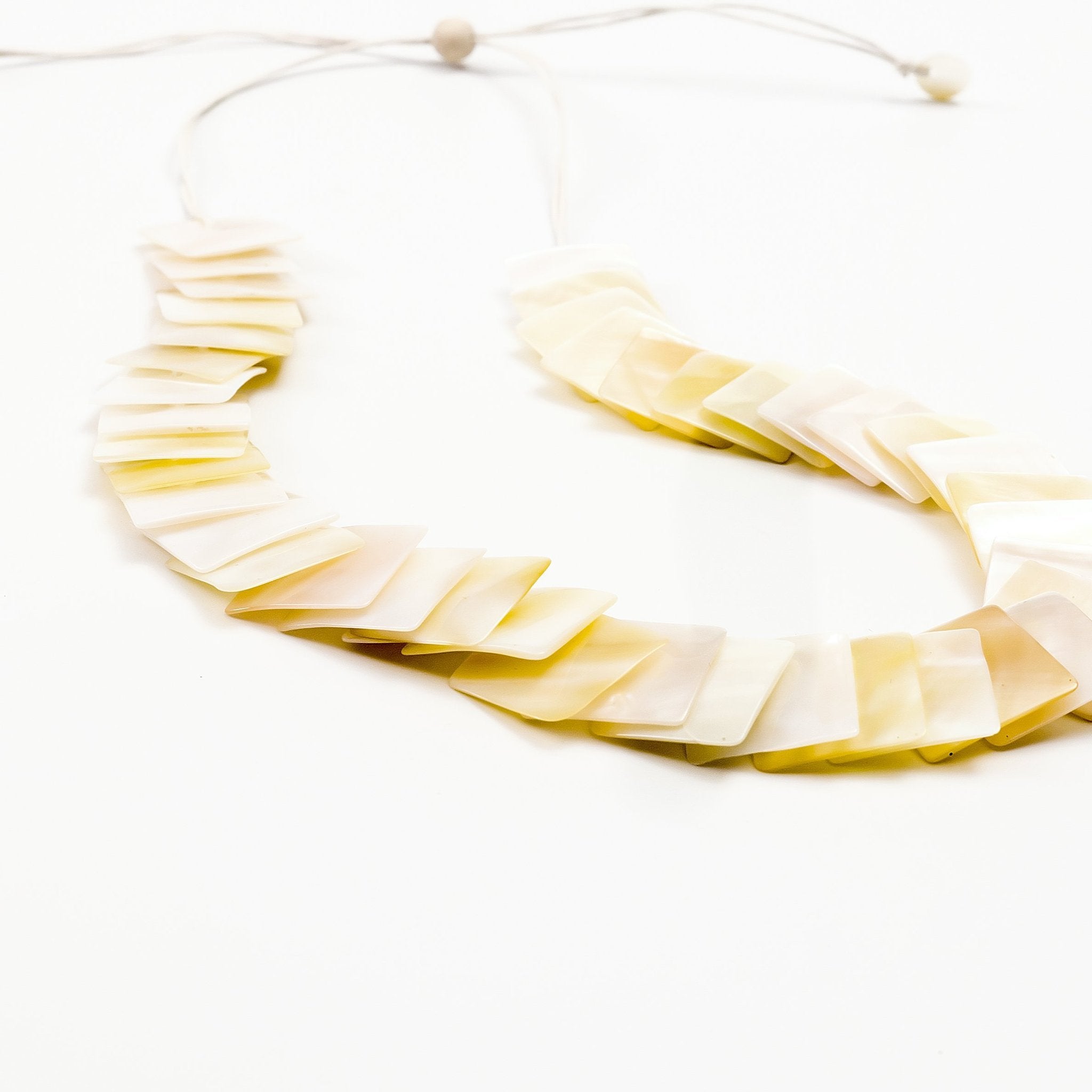 Jewelry - Mother of Pearl Statement Necklace - Golden Yellow | LIKHÂ - LIKHÂ